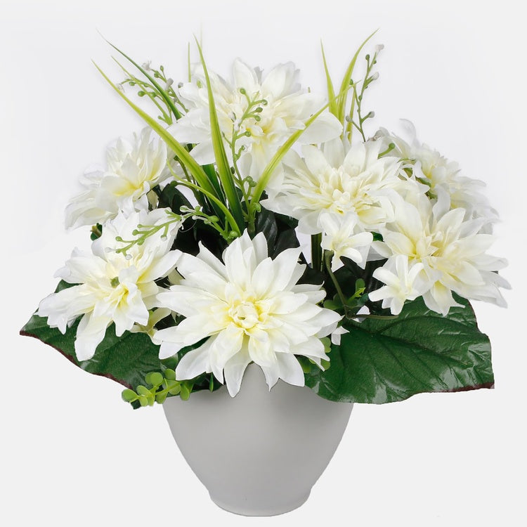 Kermanvärinen daalia tekokukkakimppu 36 cm - Tekokukat