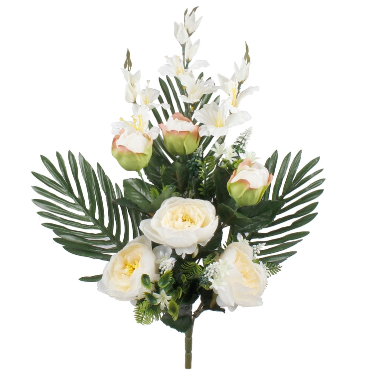 Kermanvärinen pioni-gladiolus tekokukkakimppu 60 cm - Tekokukat