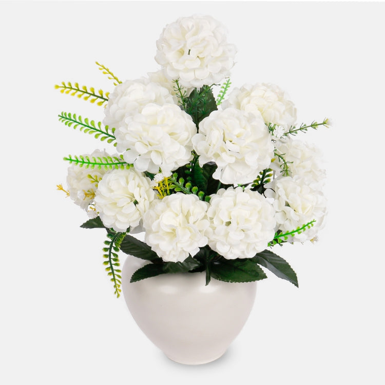 Kermanvärinen zinnia tekokukkakimppu 40 cm - Tekokukat