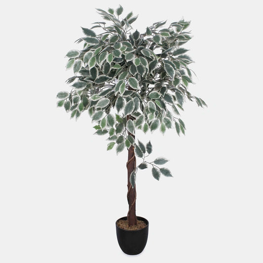 Kirjofikus tekopuu vihreä-valkoinen 120 cm - Tekokukat