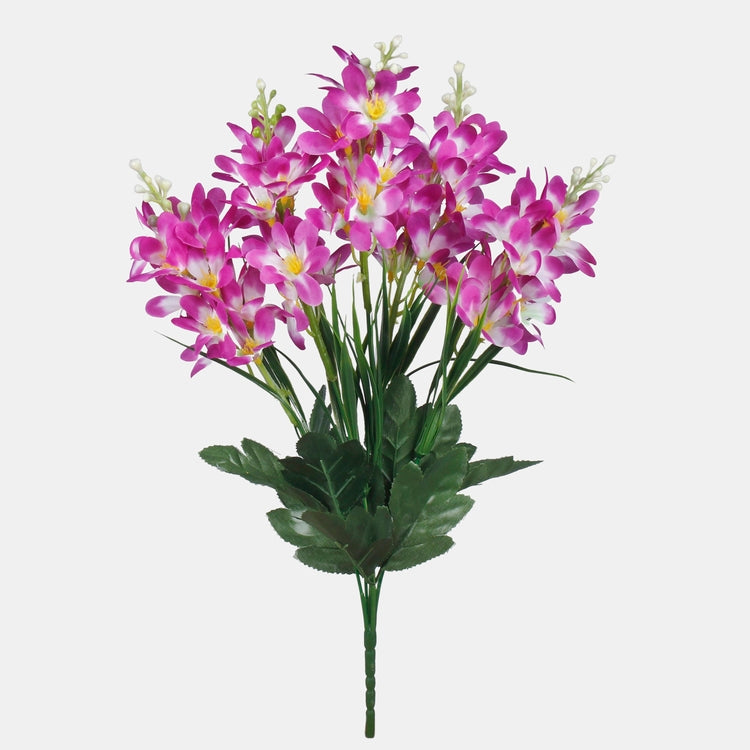 Liilanvärinen gillyflower-tekokukkakimppu 40 cm - Tekokukat