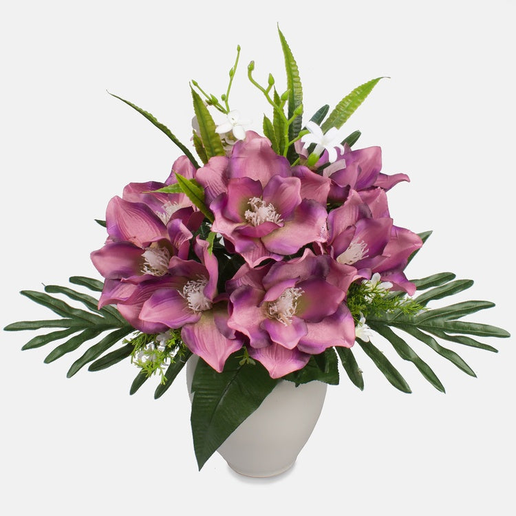 Malvanvärinen magnolia tekokukkakimppu 43 cm - Tekokukat