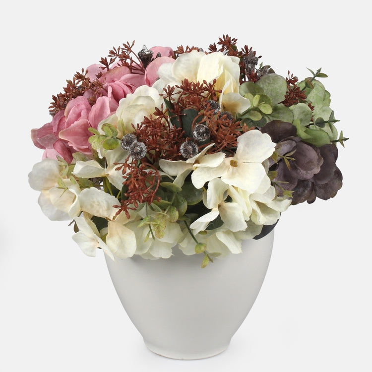 Hortensia minikimppu tekokukka satunnainen väri 24 cm - Tekokukat