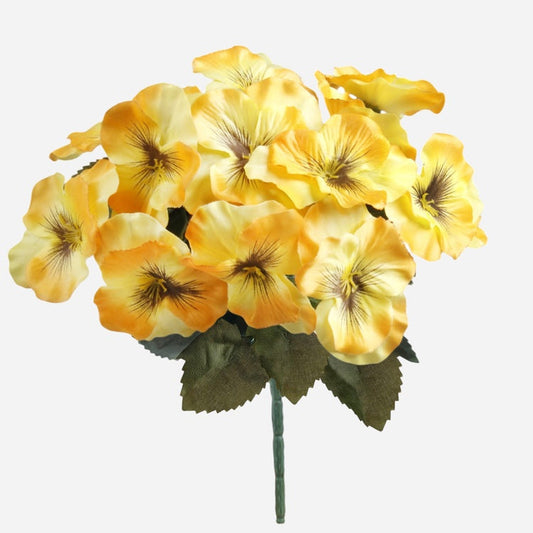 Pansy kunstlillekimp kollakasoranž 26 cm - Kunstlilled
