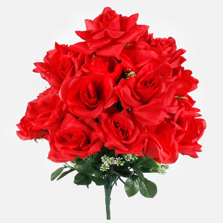 Punainen ruusu tekokukkakimppu 24 kpl 46 cm - Tekokukat