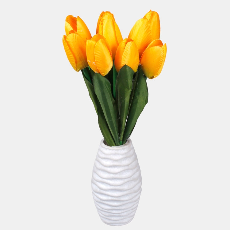 Vaaleanoranssi tulppaanikimppu 38 cm - Tekokukat