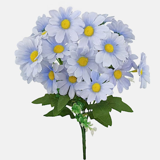Vaaleansininen päivänkakkara tekokukkakimppu 31 cm - Tekokukat