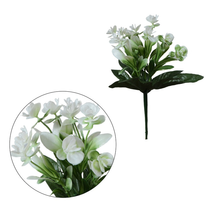 Valkoinen anemoni tekokukkakimppu 20 cm - Tekokukat