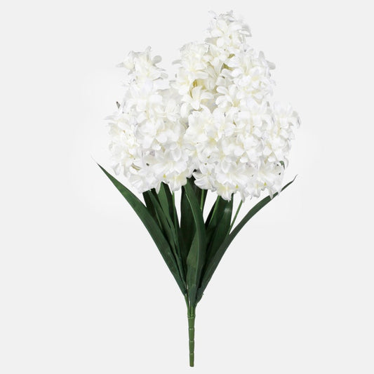 Valkoinen hyasintti tekokukkakimppu 55 cm - Tekokukat