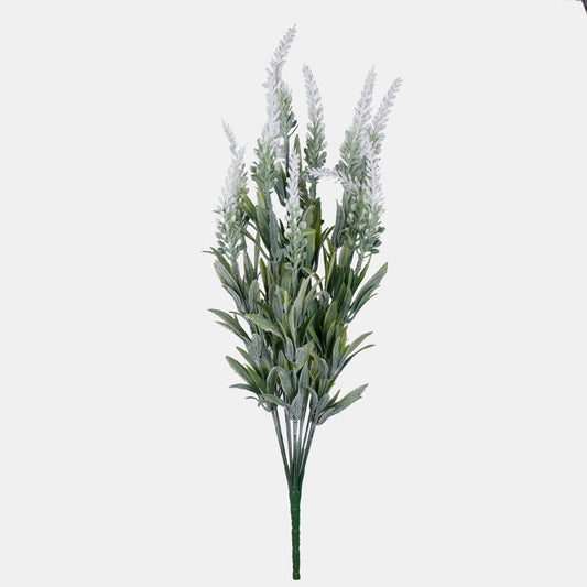 Valkoinen laventeli tekokukkakimppu 52 cm - Tekokukat