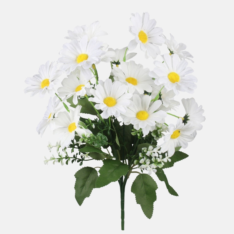 Valkoinen päivänkakkara tekokukkakimppu 31 cm - Tekokukat
