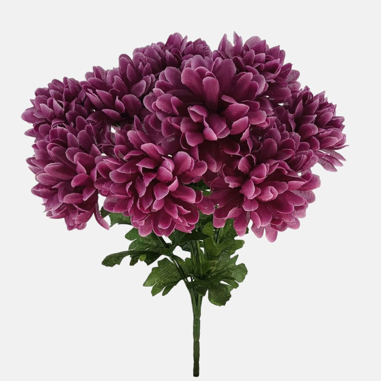 Violetti krysanteemi tekokukkakimppu 42 cm - Tekokukat