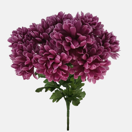 Violetti krysanteemi tekokukkakimppu 42 cm - Tekokukat