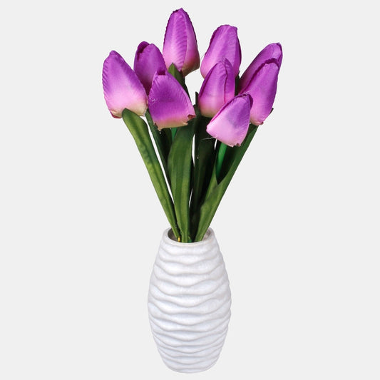 Violetti tulppaanikimppu 38 cm - Tekokukat