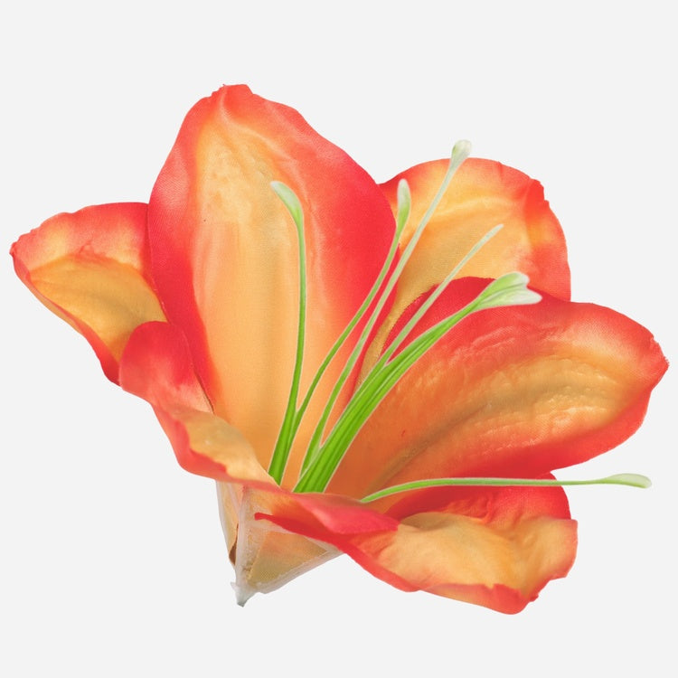 Amaryllis tekokukan pää satiini oranssi 12 cm - Tekokukat