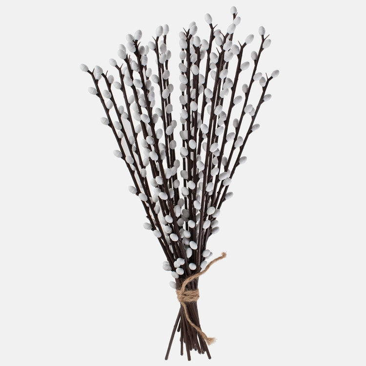 Valkoinen pajun oksa tekokukka 37 cm 24 kpl - Tekokukat