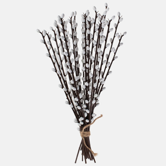 Valkoinen pajun oksa tekokukka 37 cm 24 kpl - Tekokukat