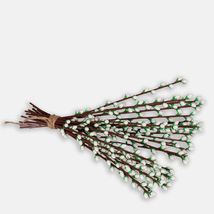 Pajunkissa tekokarvaoksat valkoinen 37 cm 24 kpl - Tekokukat