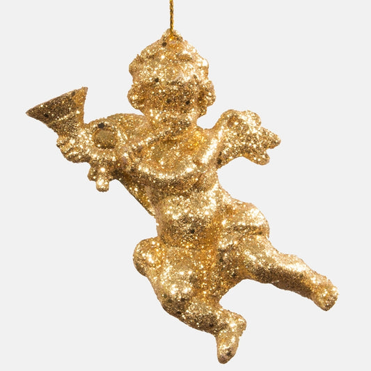 Kultainen enkeli joulukuusenkoriste 10 cm - Tekokukat
