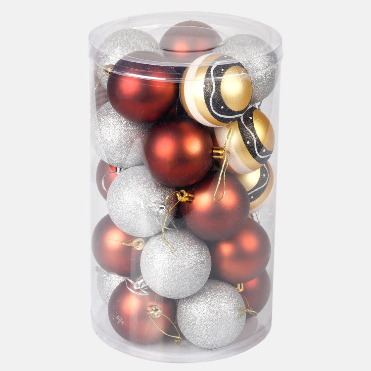 Joulukuusenpallot satunnainen väri 6 cm 25 kpl - Tekokukat