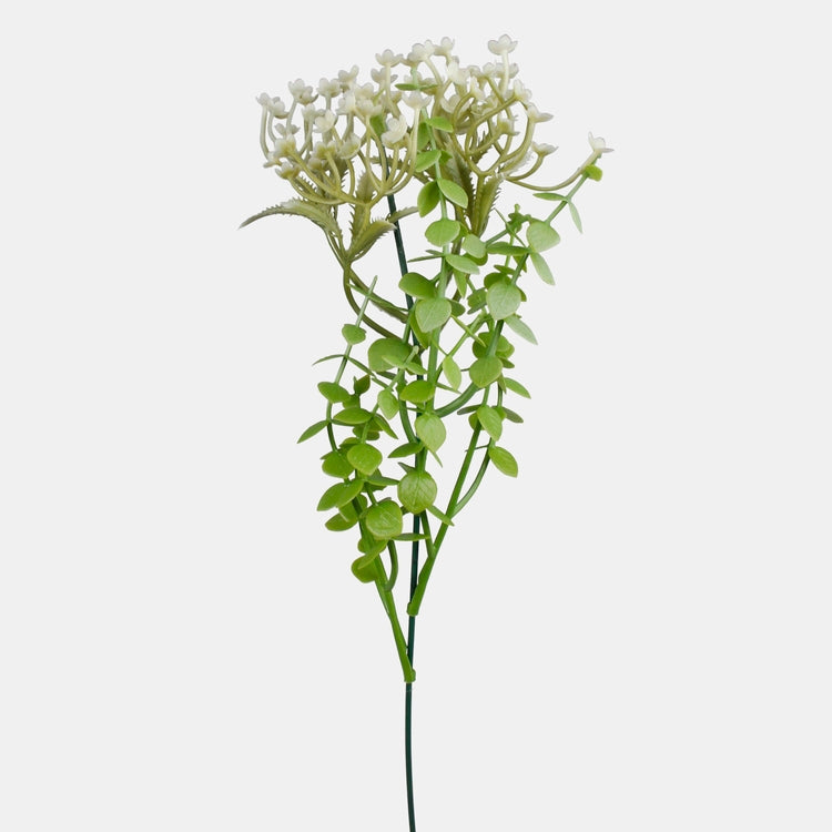 Valkomarjainen teko-oksa 48 cm - Tekokukat