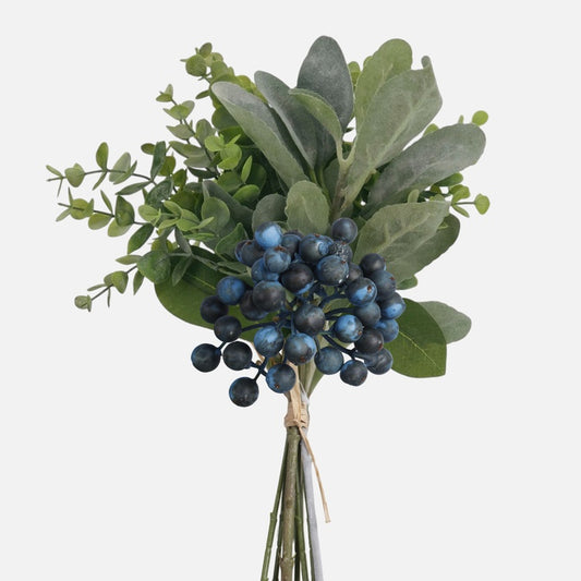 Tekokukkakimppu eukalyptus ja salvia sininen 38 cm - Tekokukat