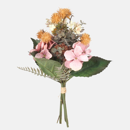 Vaaleanpunainen hortensia tekokukkakimppu 39 cm - Tekokukat