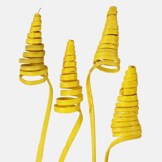 Keltainen cane-cone kuivattu koristeoksa 22–30 cm - Tekokukat