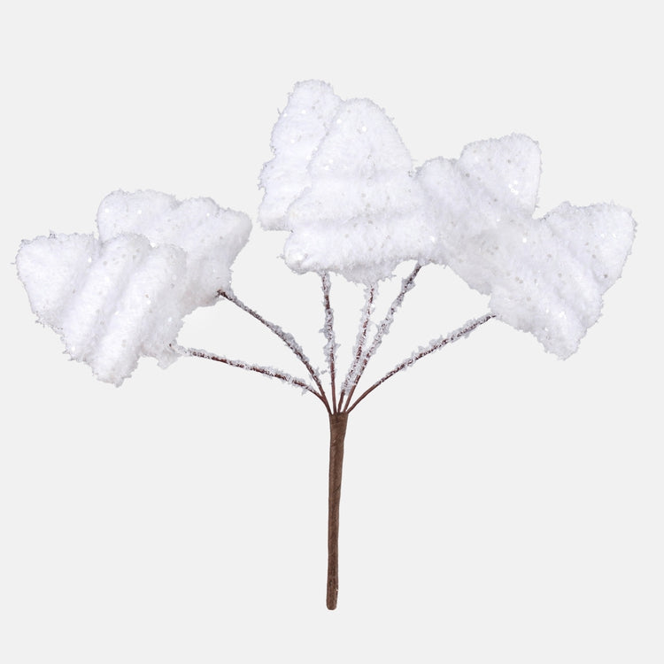 Valkoinen joulukuusioksa 13 cm - Tekokukat