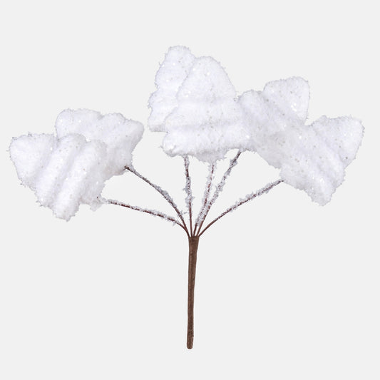 Valkoinen joulukuusioksa 13 cm - Tekokukat