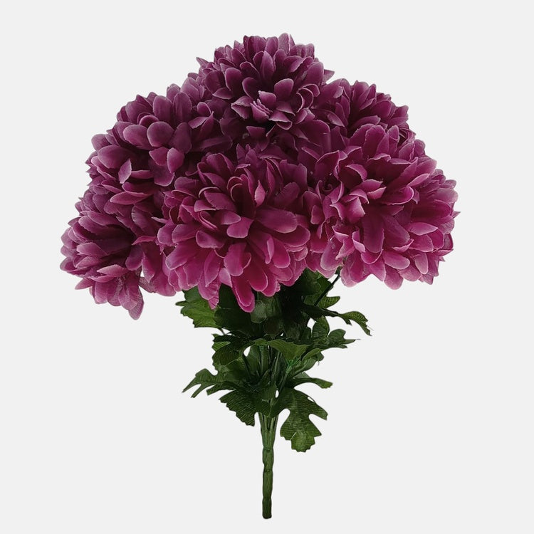 Violetti krysanteemi tekokukkakimppu 42 cm - Tekokukat