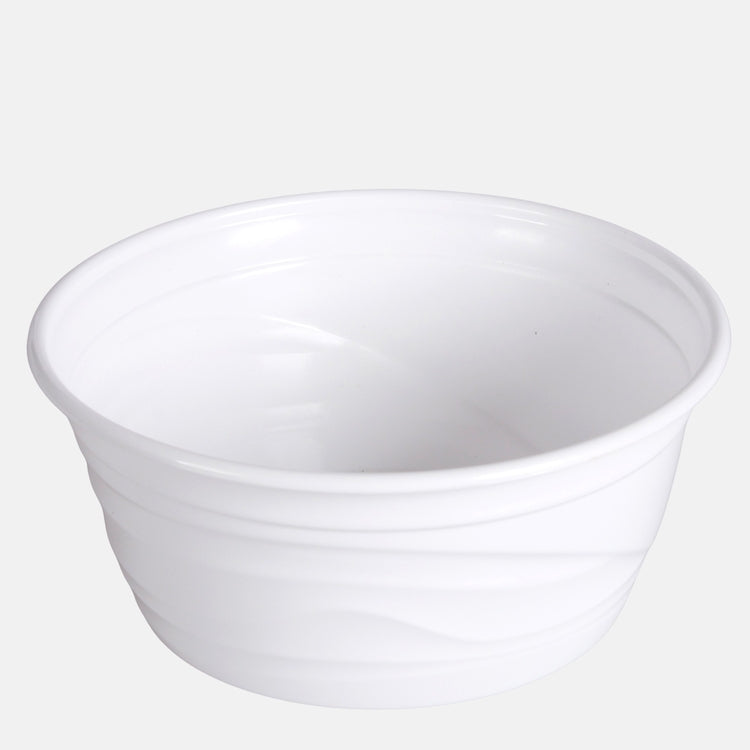 Valkoinen muovi kukkakulho Ø21 cm - Tekokukat