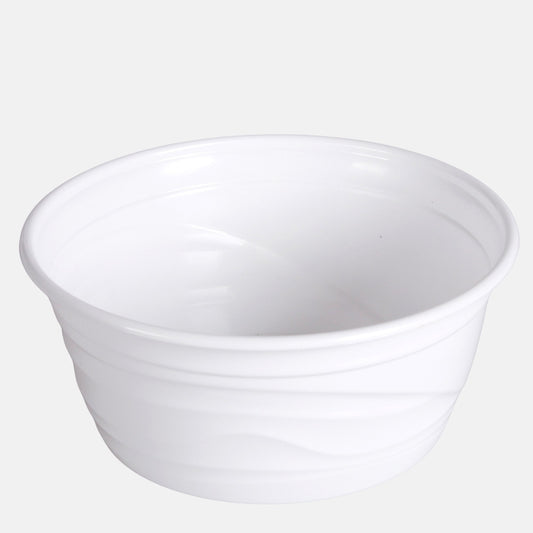 Valkoinen muovi kukkakulho Ø21 cm - Tekokukat
