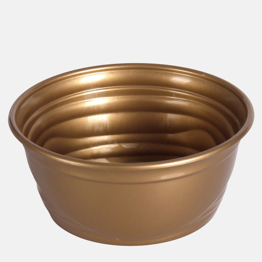 Kullavärvi plastikust lillepott Ø21 cm - Kunstlilled