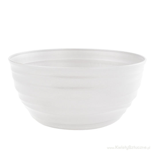 Valkoinen muovikulho ruukku Ø18 cm - Tekokukat