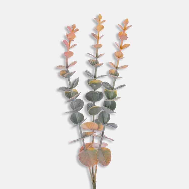 Eukalyptus tekokasvin oksa oranssi-vihreä 55 cm - Tekokukat