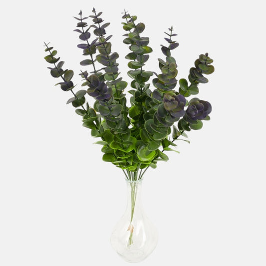 Eukalyptus tekokasvin oksa vihreä-violetti 48 cm - Tekokukat