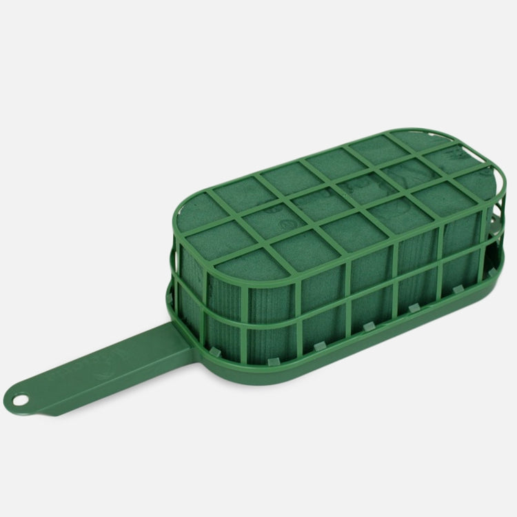 Ovaali märkä kukkasienen pidike kahvalla 38 cm - Tekokukat