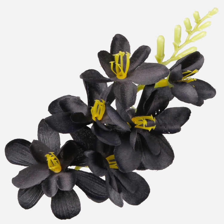 Musta satiini freesia tekokukkapää 20 cm - Tekokukat
