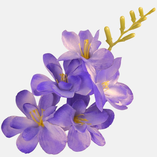 Satiini freesia tekokukkapää violetti 20 cm - Tekokukat