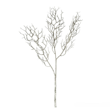 Hopeanvärinen metallinen koristeoksa 78 cm - Tekokukat