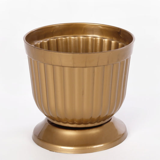 Kullavärvi plastikust lillepott 14 cm - Kunstlilled