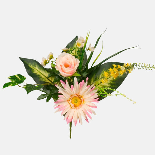 Gerbera roosi kunstlillebukett kreemjas-roosa 39 cm - Kunstlilled