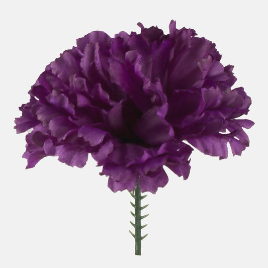 Tummanvioletti neilikka tekokukkapää 9 cm - Tekokukat