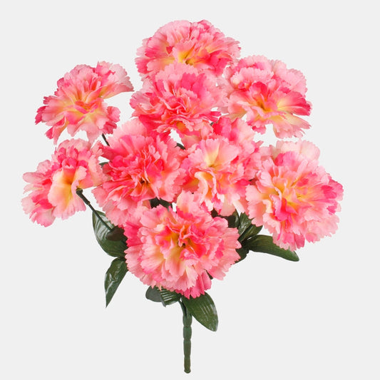 Neilikka tekokukkakimppu vaaleanpunainen-vaaleankeltainen 43 cm - Tekokukat