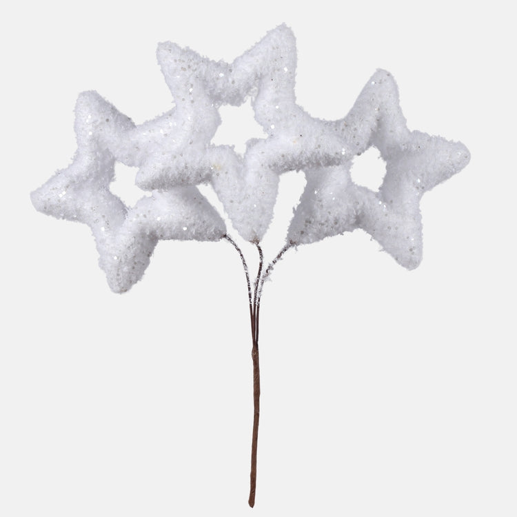 Valge tähekaunistus 17 cm - Kunstlilled