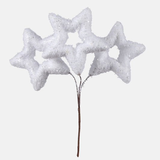 Valkoinen tähti koristeoksa 17 cm - Tekokukat