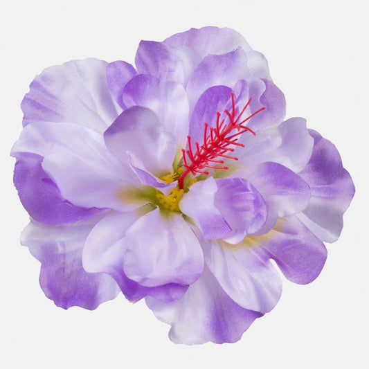 Violetti satiininen hibiskus tekokukan pää 14 cm - Tekokukat