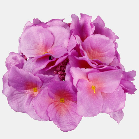 Liilanvärinen satiininen hortensia kukkapää Ø19 cm - Tekokukat