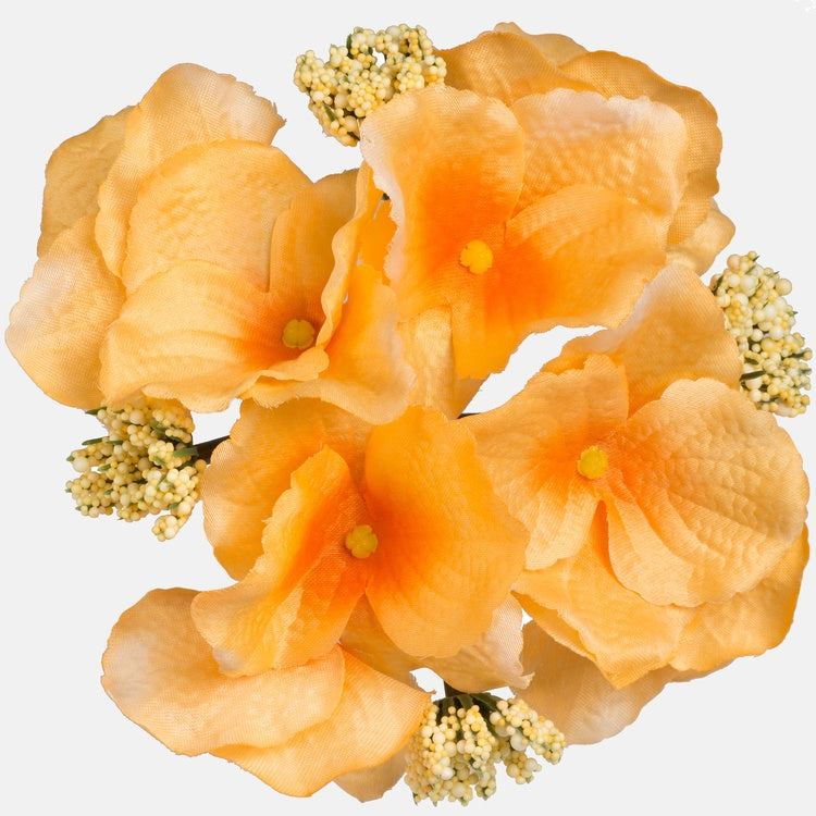 Satin Hydrangea kunstlillepea kollane oranž Ø14 cm - Kunstlilled